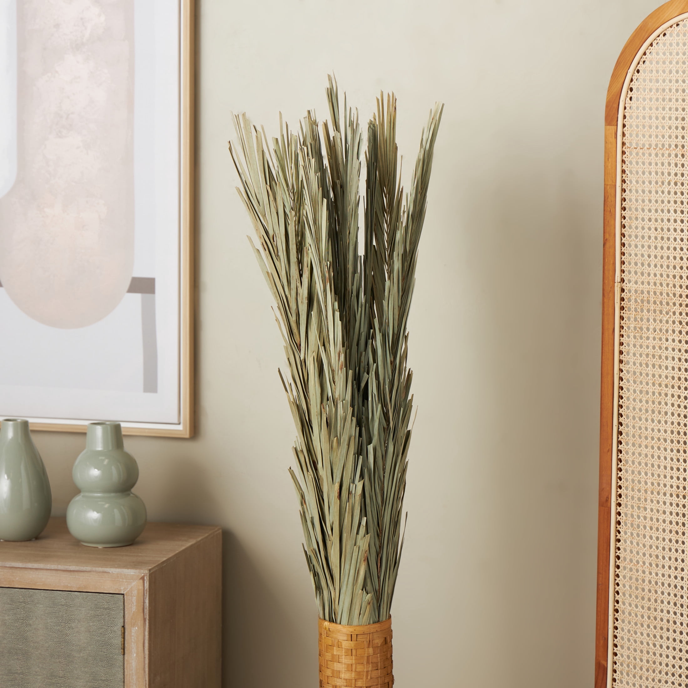 61" Tall Palm Leaf Natural Foliage Bouquet with Grass, by DecMode