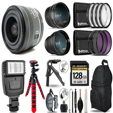 Canon RF 24-50 f4.5-6.3 IS STM Lens -3 Lens Kit   Slave Flash   Tripod - 128GB Accessory Bundle (International Version)