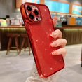 thumbnail image 5 of Compatible with iPhone 13 Pro Max Glitter Plating Case, Bling Sparkly Glitter Shiny Clear Case for iPhone 13 Pro Max Camera Protection Soft TPU Shockproof Back Cover for Women Girls Red, 5 of 12