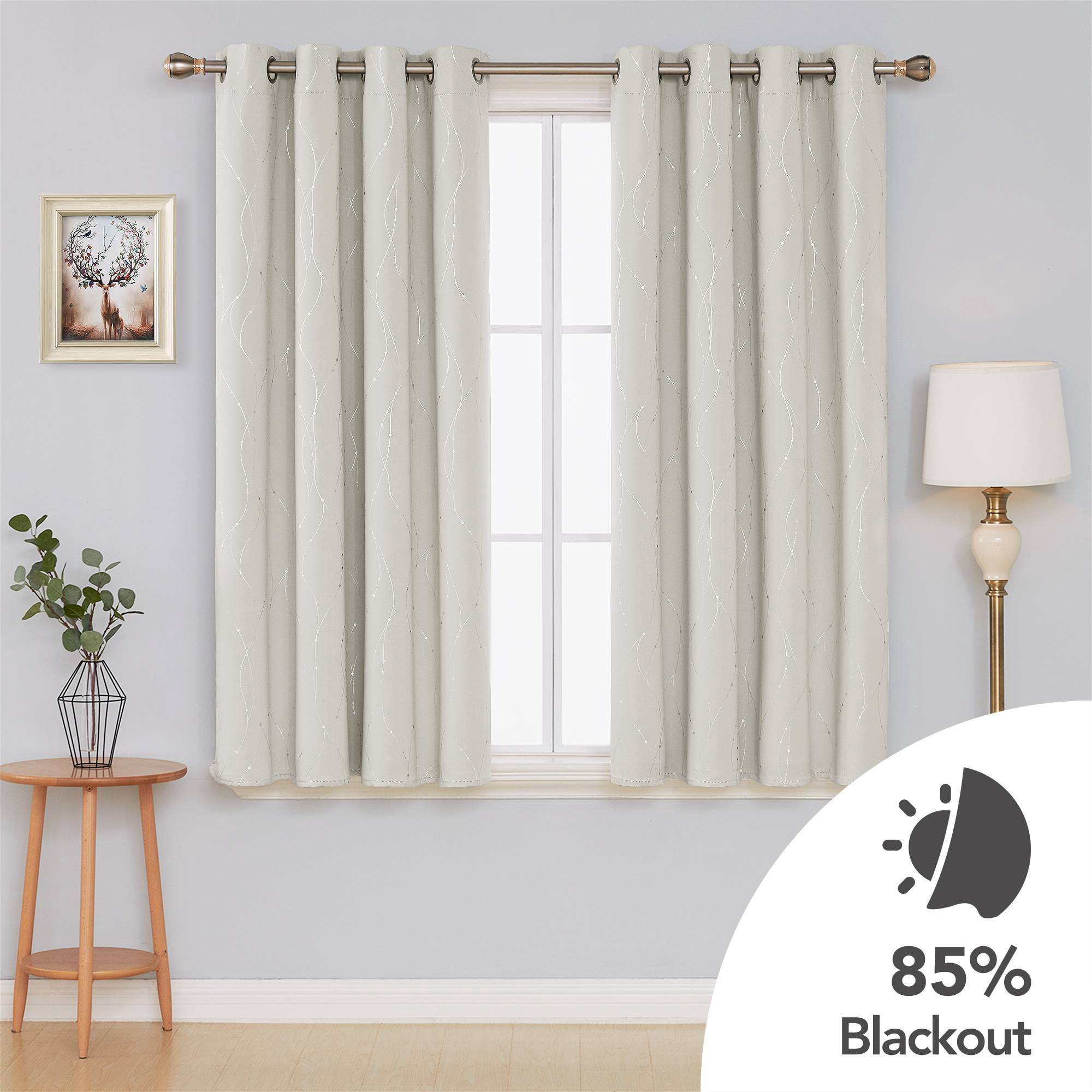 Deconovo Blackout Curtains for Kitchen Solid Grommet Room Darkening ...
