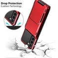 thumbnail image 5 of for Galaxy S22 Case Wallet Cover Credit Card Holder 4-Card Slot Hidden Back Pocket Men Women Dual Layer Hybrid Rugged Rubber Bumper Protective Hard Shell Cover for Samsung Galaxy S22 6.1" Red, 5 of 13