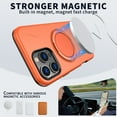 thumbnail image 2 of Allytechgroup For Apple iPhone 12 Pro Max Magnetic Case Cover with Kickstand, [Compatible with Magsafe] Anti-Scratch Ring Holder Bumper Drop Protection Phone Case for iPhone 12 Pro Max, Orange, 2 of 7
