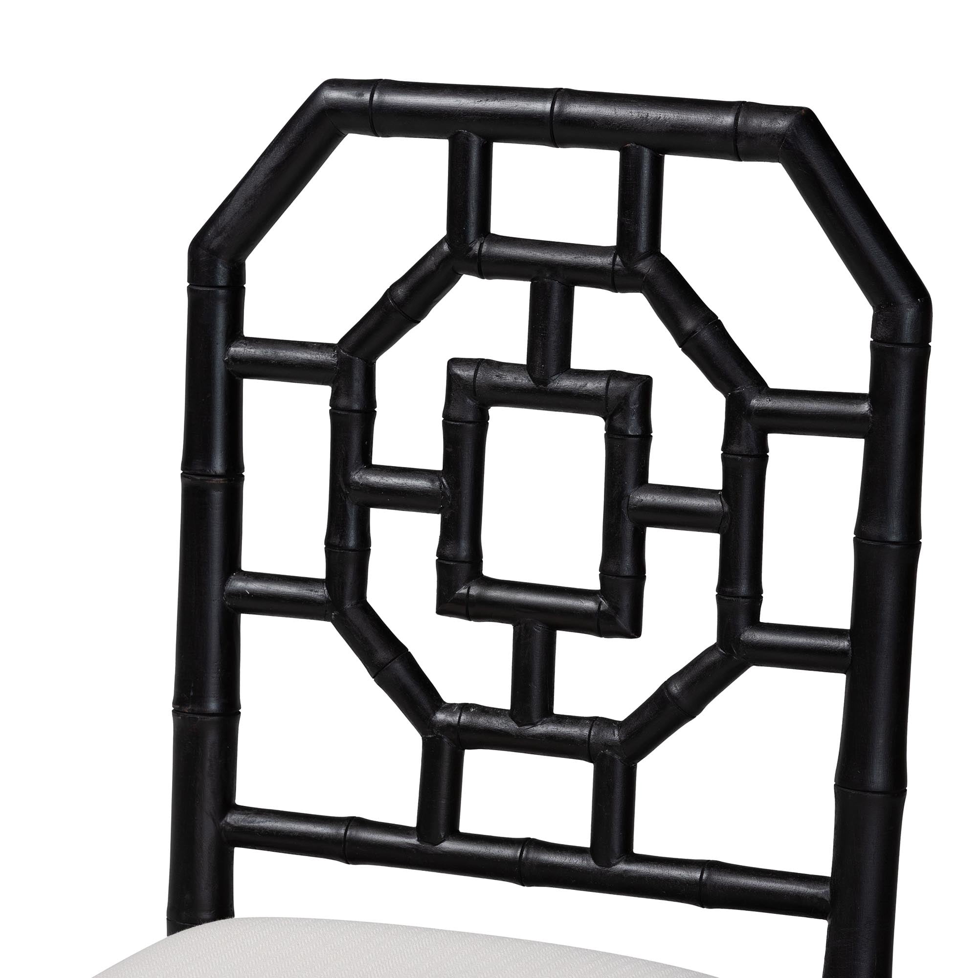 bali & pari Boone Boho Dining Chair, Dining Height 20.10", Black