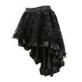 thumbnail image 4 of Xixinqiwan No Boundaries Skirts for Women 2025 Clearance,Women's Skorts Gothic Vintage Solid Colour Mesh Zipper Ruffle Skirts with Tiered Design, 4 of 6