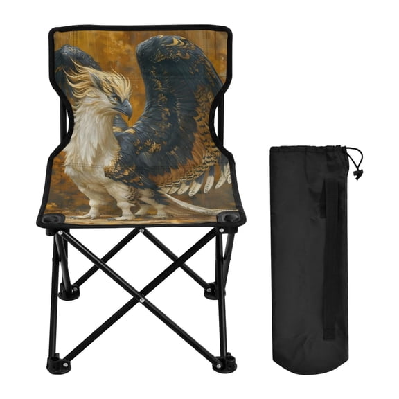 BZSMCE Camping Chairs Modern Folding chair In Golden Griffin Portrait Pattern