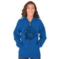 thumbnail image 3 of Floral Diamond Skull Symbol Spiritual Unisex Fleece Graphic Zip Up Hoodie Brisco Brands 5X, 3 of 5