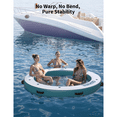 thumbnail image 2 of 8FT Round Inflatable Floating Dock,6 Inch Hammock Tanning Pool with PVC Construction Supports 4-7 Adults Perfect for Lakes,Pools,Oceans Quick Inflate/Deflate, 2 of 7