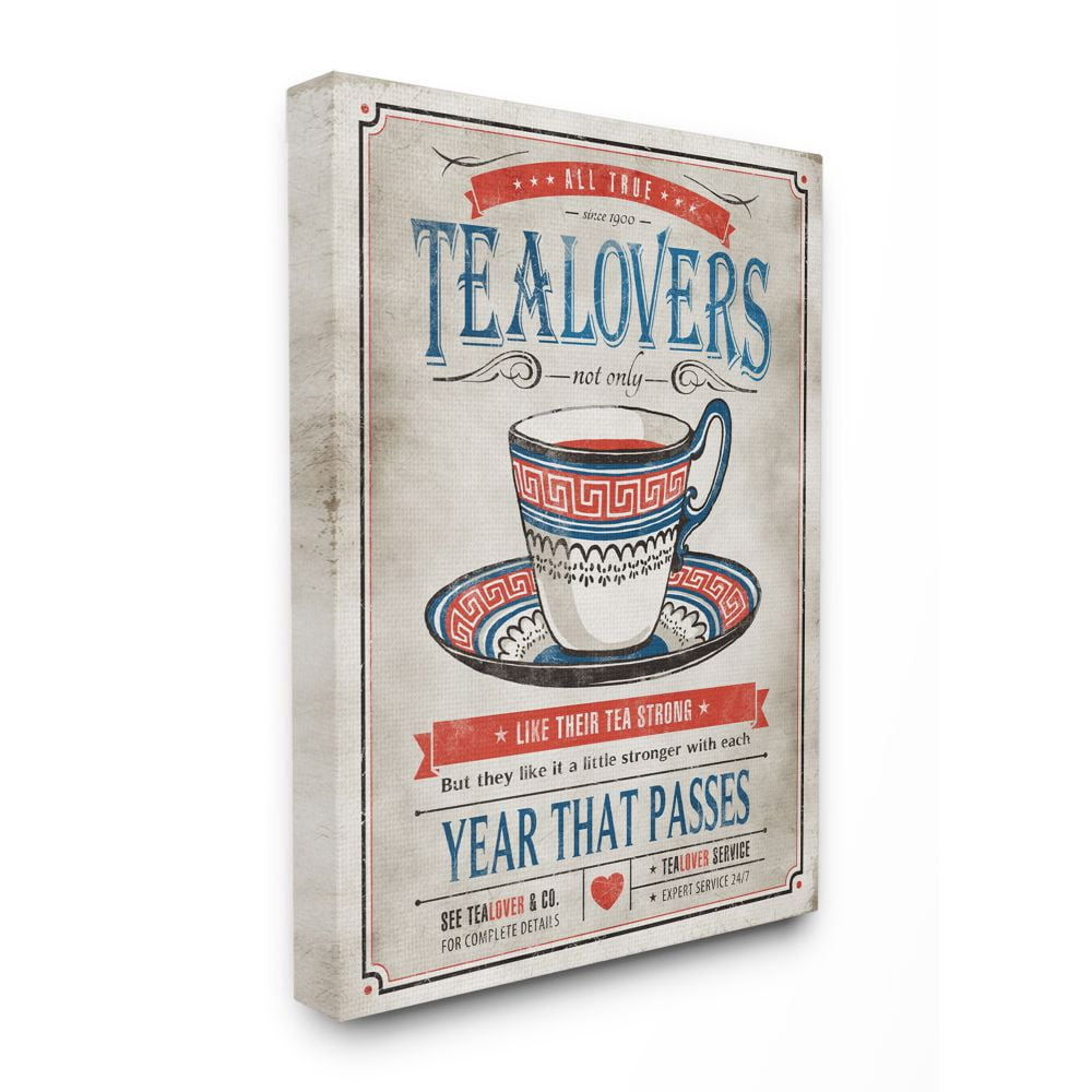 Stupell Industries Tea Lovers Vintage Comic Book Design Canvas Wall Art by Ester Kay