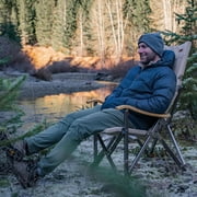 ICECO High Back Camping Chairs for Adults, Heavy Duty Folding Chair for Outside, with Storage Bag, Hold Up 600lbs (Grey)