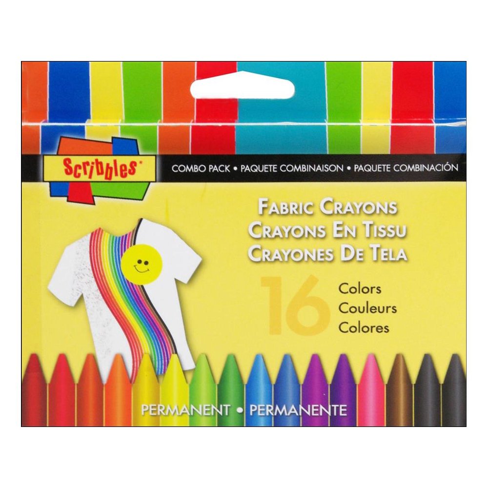 Scribbles Fabric Crayon Multi 16pc