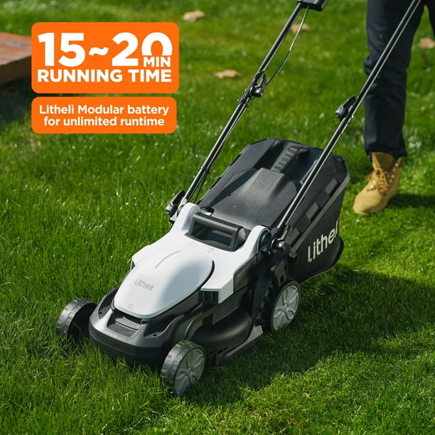 Litheli Cordless Lawn Mower 13 Inch 5 Heights Adjustment U20