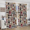 thumbnail image 4 of Dog Paw Print Curtains, Cartoon Dog Paw and Bones Window Treatment Thermal Insulated Curtain for Kids Living Room Bedroom 2 Panels Set, 52x84 inch, 4 of 7