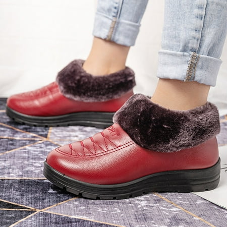 

Women s Boots Winter Warm Low Top Velvet Thick Cotton Shoes Waterproof Fashion Snow Boots