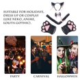 thumbnail image 5 of Juego de 5 piezas de disfraz de gato: orejas de gato y collar de cola, guantes de 2 patas para accesorios de disfraces de Halloween, 5 of 5