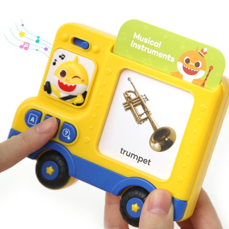 Baby Shark Pinkfong Flash Card Learning Bus Sound Pad, 50 Cards