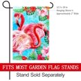 thumbnail image 2 of Flamingo Tropical Floral Flower Decoration Summer Seaside Holiday Garden Flag Beach Coastal Outdoor Yard Banner 12" x 18", 2 of 4