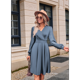 thumbnail image 5 of Vestido Corto Fruncido con Escote en V para Mujer, Color Azul, Talla M, 5 of 9