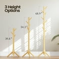 thumbnail image 3 of Coat Rack Stand, Coat and Hat Hanger Freestanding Standtree,  8 Hook and 3 Adjustable Heights Coat Tree, Home,Office,Entryway, Hallway, 3 of 8