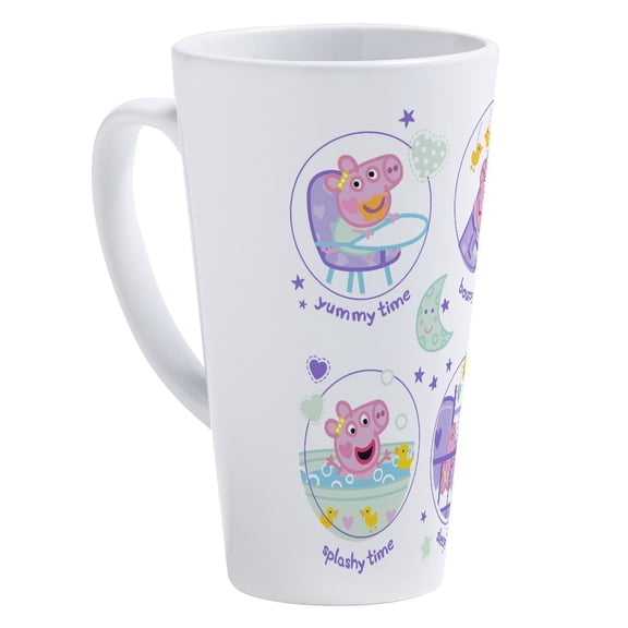 CafePress - Peppa Pig: Morning To Evening - 17 Oz White Ceramic Latte Mug
