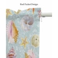 thumbnail image 5 of Shell Starfish Linen Curtain Valance for Bedroom/Bathroom/Kitchen/Office/Living/Dining Room Window,Vintage Pearl Summer Sea Watercolor Coastal Rod Pocket Topper Decorative Cafe Drapes Panel 54"x18", 5 of 6