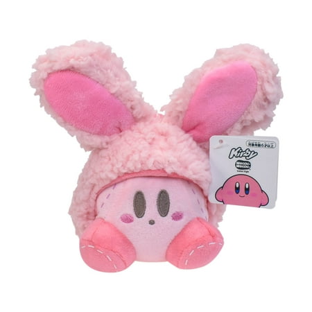 Linx Kirby Plush Toys Pink Bunny Ears Kirby 7.1" Super Star Stulled Cute Doll Gift for Kids Home Decoration