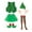 Green, variant on Kids Christmas Elf Outfit Sleeveless Vest Girls Tutu Dress Hat Outfit Set Dress Up Clothes Girls Christmas Outfits 8-10 Years