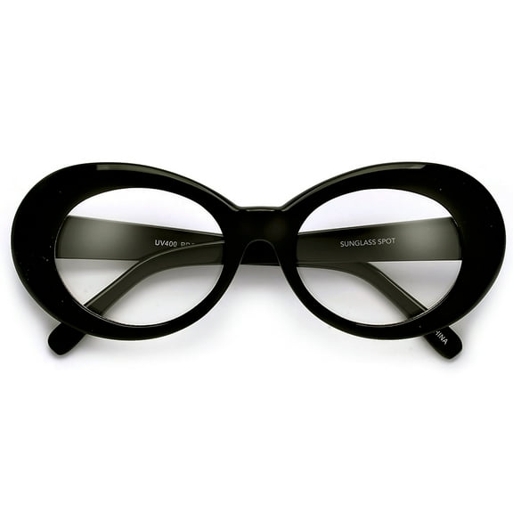 Hot and Trendy  Oval Cobain Clout Clear Eyewear