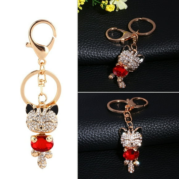 Keychain, Pendant Purse Bag Key Chain Key Holder 3D Rhinestone Keyring Cute Key Bracelet Keychain Gift For Kids Girls