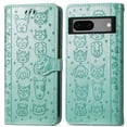 thumbnail image 1 of Étui à Rabat pour FOXDOCK Google Pixel 7, Étui à Rabat en Cuir PU Gaufré Chat et Chien avec Fentes pour Cartes, Support, 1 of 6
