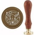thumbnail image 1 of 1PC Brass Sealing Wax Seal Stamp Removable Wood Handle Cow pattern 30mm, 1 of 7