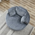 thumbnail image 4 of 55 Inch Chaise Lounge Indoor, Upholstered Chenille Sofa Bed with Throw Pillows and Armrests, Sleeper Chair- Plush Chair Bed for Living Room, Grey, 4 of 9