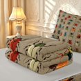 thumbnail image 6 of Erosebridal Kawaii Beetles Zipper Queen Comforter Set with Fitted Sheet and 2 Pillowcases,Cute Theme Zipper Bedding Set,Tan Red,Light Gray Reversible,4pcs, 6 of 8