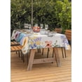thumbnail image 2 of Happy Easter Outdoor Tablecloth - 60x84 Inch Rectangle Dining Table Cover, Spring Grey Bunny Colorful Eggs Flower Beige Waterproof Outdoor Table Cloth with Umbrella Hole & Zipper for Picnic/Patio, 2 of 7