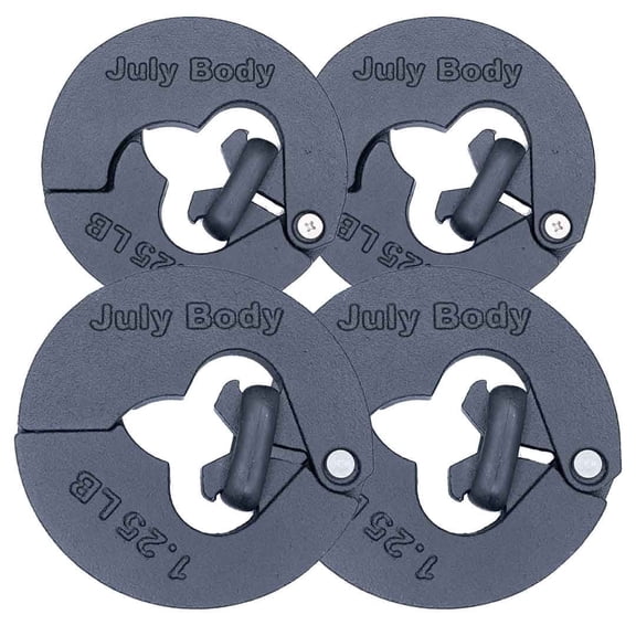 July Body 1.25 Pound Weight Clips Adds 2.5 Total Pounds - For Dumbbells, Kettlebells, and Barbells - Dumbbell Add Weight - Dumbbell Weight Clips - Weight Clip - Fractional Weight Plate