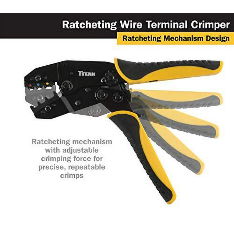 Wirefy Crimping Tool For Insulated Electrical Connectors - Ratcheting Wire  Crimper - Crimping Pliers - Ratchet Terminal Crimper - Wire Crimp Tool  22-10 AWG : : Tools & Home Improvement