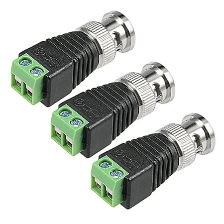 Cat5 Intercom - BNC Male to CAT5 Coaxial Connectors Screw-lock Terminal for CCTV Video 3pcs