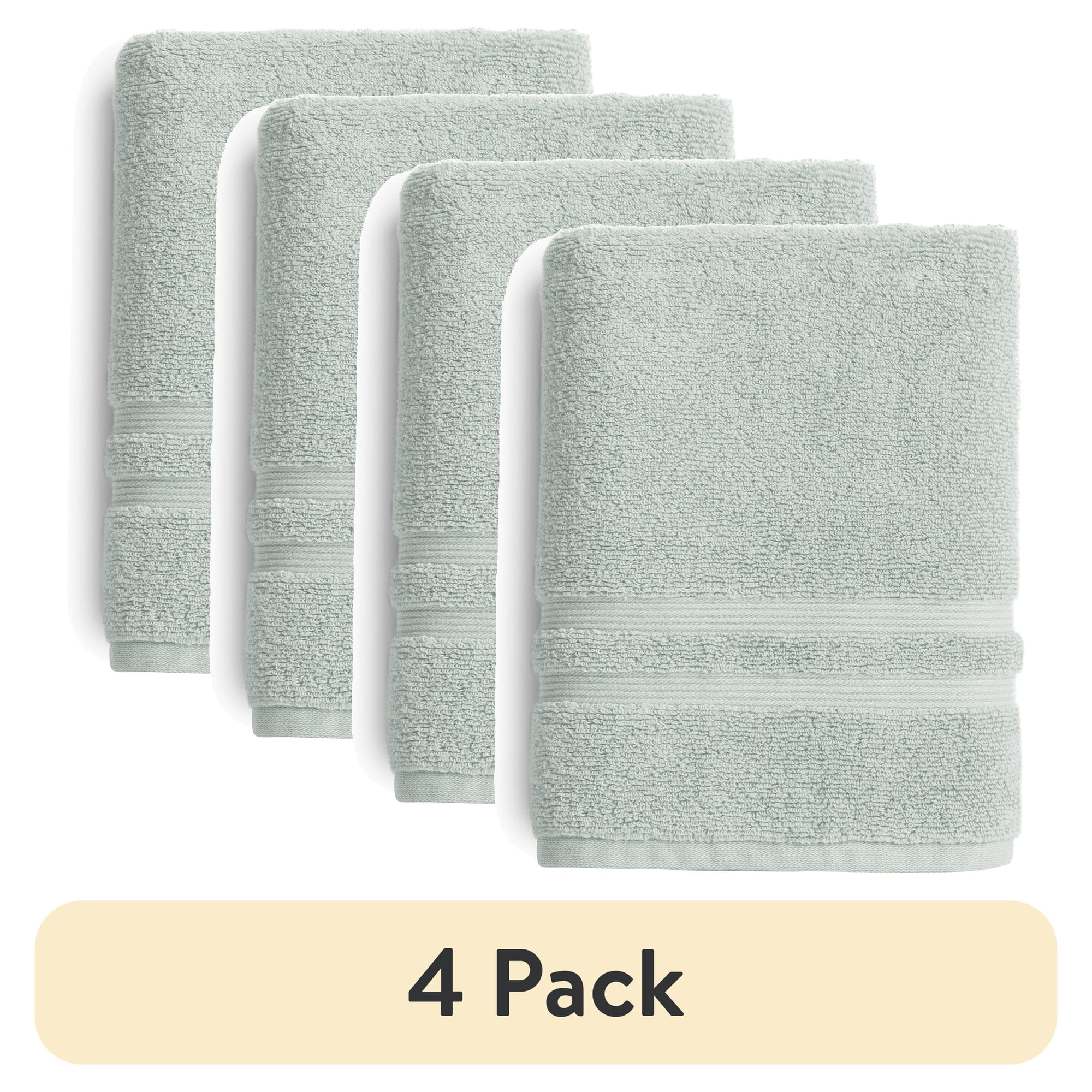 (4 pack) Mainstays Performance Bath Towel, Quick Dry, Fade Resistant