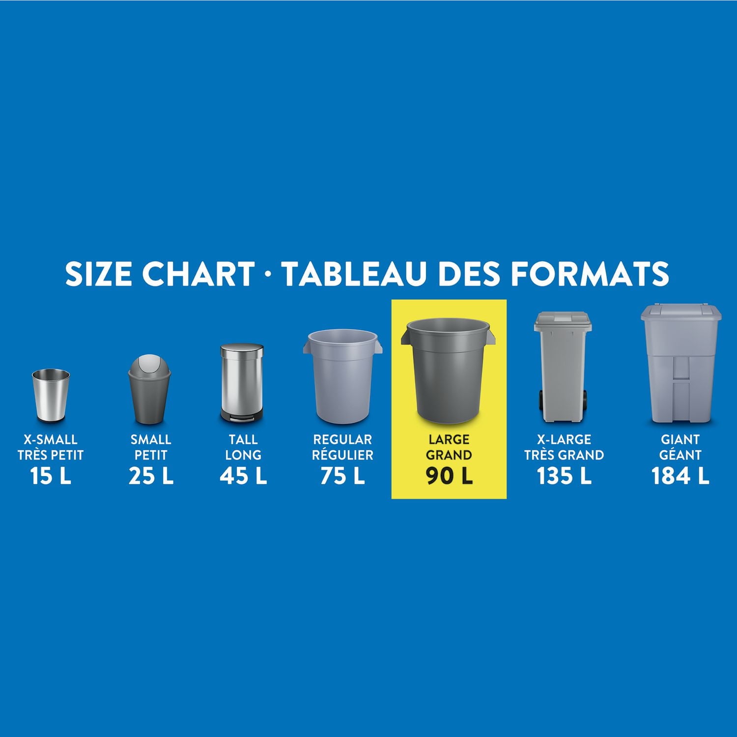 Sacs à ordures pour l'extérieur grand format Great Value 76,2 x 83,8 cm