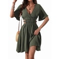 thumbnail image 2 of Elegant Women'S Casual Half Sleeve Wrap Dress V Neck High Waist for Beach and Vacation, 2 of 9