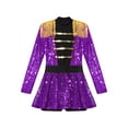 thumbnail image 3 of JanJean Kids Circus Costume Girls Ringmaster Outfit Sequins Dress with Shorts Sparkly Show Purple 12, 3 of 5