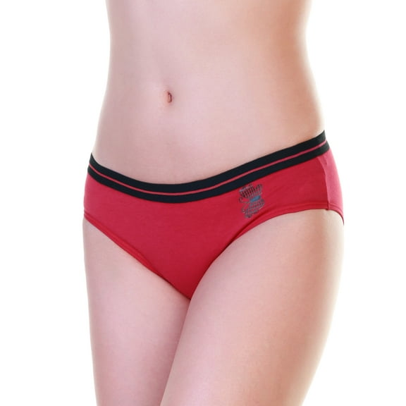 Angelina Cotton Bikini Panties with Checkered Butterfly Print (12-Pack)