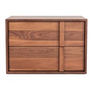 Limari Home Berlin Modern Veneer and Solid Wood Bedroom Nightstand in Walnut