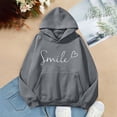 thumbnail image 4 of Tanghaowl Women's Sweatshirt Letter Print Hoodies Long Sleeved Hoodie and Cozy Warm Lining Grey S, 4 of 5