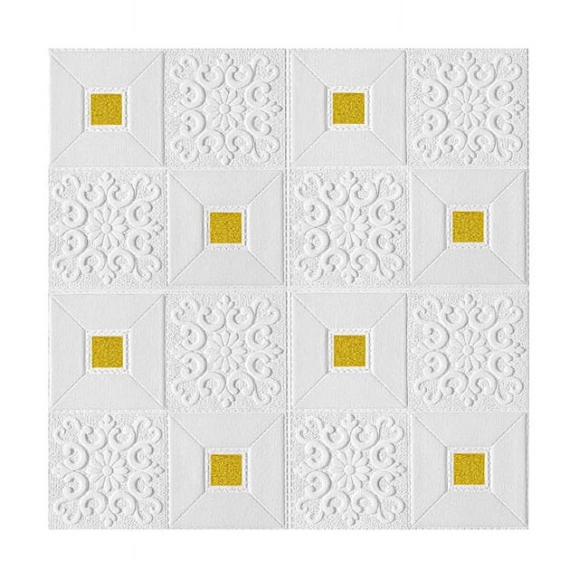 Pegatinas de pared impermeables 3D para techo, papel tapiz autoadhesivo de espuma, decoración clásica y moderna del hogar, PVC, sala de estar, 1-10 piezas, 70x70cm