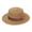 Khaki, variant on Women Wide Brim Straw Boater Hat UPF Sun Protection Foldable Beach Fedora with Rhinestone Buckle Ribbon