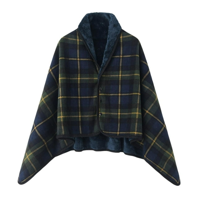 Poncho, manta, chal, ligero, para adultos, capa, manta para el regazo, para cama, oficina Azul 100x140cm