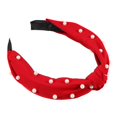 thumbnail image 5 of 1 Pcs Hairband for Women Satin Knotted Pearl Headband Red 1.1 Inch Wide, 5 of 5