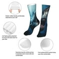 thumbnail image 3 of Bingfone 3D Realistic Shark Prirnt Women's Men's Fun Pattern and Solid Crew Socks-1 Pair Pack-Cool & Classic Novelty Design Gifts, 3 of 7