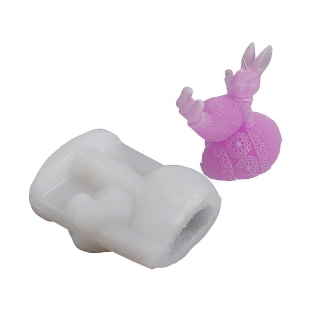 Fiudx Juego de Moldes de Pascua, Molde de Yeso y Cera de Soja Premium, Diseño Flexible, Reutilizable y Duradero, Apto para Horno y Microondas, Perfecto para Decorar Habitaciones o Mesas, Ideal para P