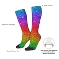 thumbnail image 4 of Naloa Rainbow Glitter Thigh High Socks Extra Long Stretchy Sock Women Over Knee High Opaque Stocking Daily Wear, 4 of 6